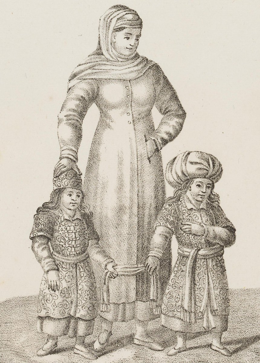 nadidefotograf's tweet photo. Çocuklu iki Türk kadınının folklorik tasviri, 1830 civarı https://t.co/aLzCvBKTmi