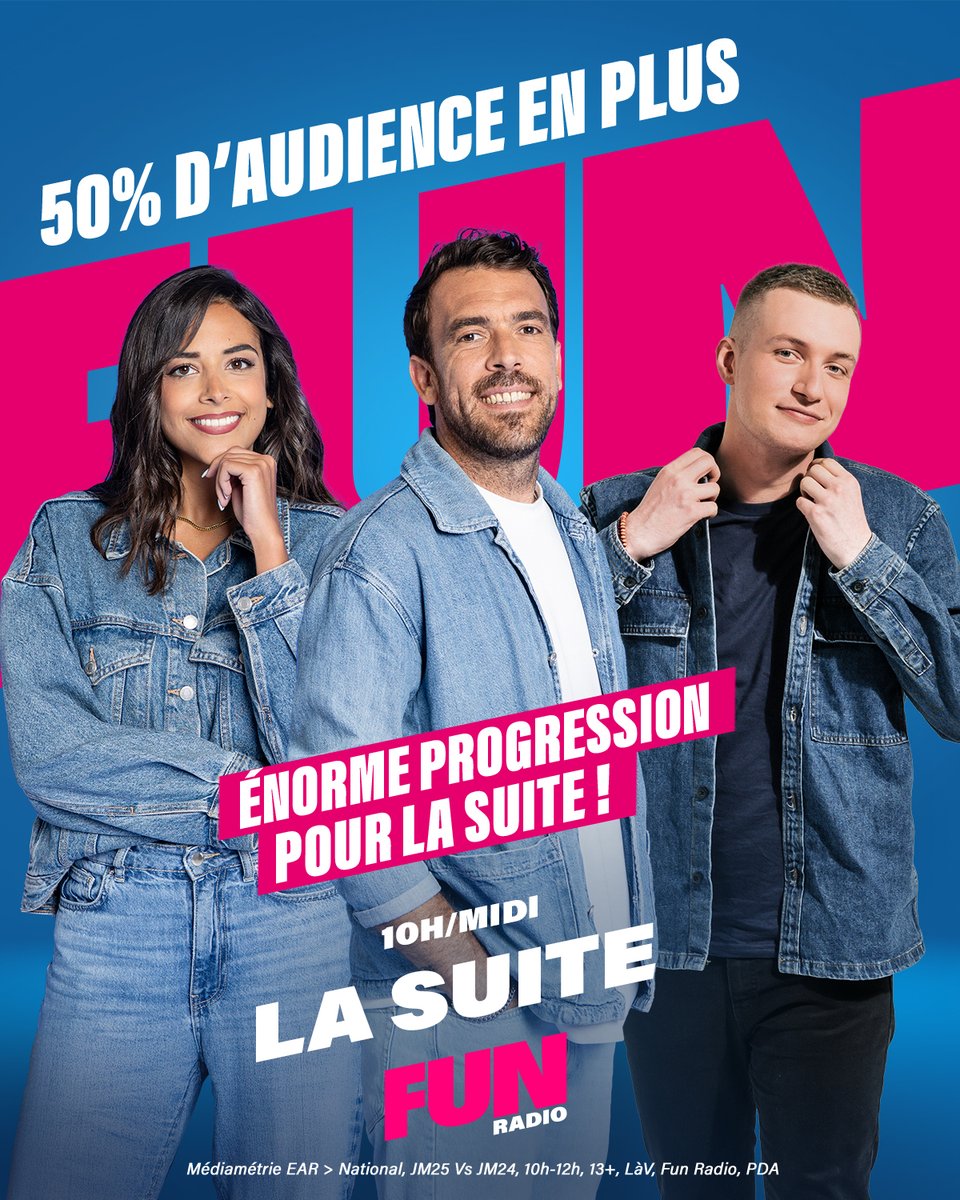 🔴 #AudiencesRadio
ENORME PROGRESSION POUR LA SUITE, MERCI 🫶 <a href="/funradio_fr/">Fun Radio France</a>