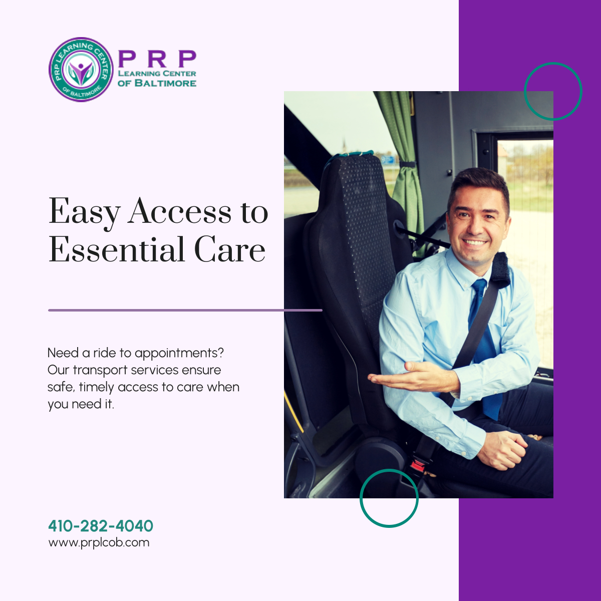 PRPLearningCoB's tweet photo. Getting to essential services should be easy. Our reliable transport support helps you reach care without worry. Contact us today for safe and timely rides!

#DundalkMD #PsychiatricRehabilitationServices #TransportationServices https://t.co/WnLrQlgo2J