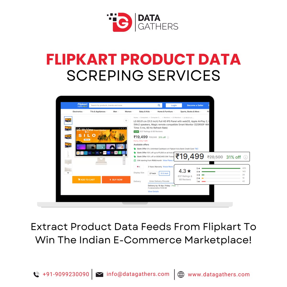 datagathers's tweet image. Supercharge your eCommerce game with real-time Flipkart data! 🛒📈
.
.
🌐 datagathers.com
📞 +91-9099230090
.
.
#DataGathers #FlipkartScraping #DataForGrowth #WebScrapingSolutions#ScrapeSmart #eCommerceStrategy #BusinessIntelligence #DataThatDrives#DigitalCommerceEdge