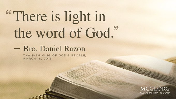 RICOTALEGRIA1's tweet photo. "There is light in the word of God."

- Bro. Daniel Razon

Accepting Christ and His Words
#PureDoctrinesOfChrist
#GlobalPrayerForHumanity https://t.co/hdopwBF7YQ