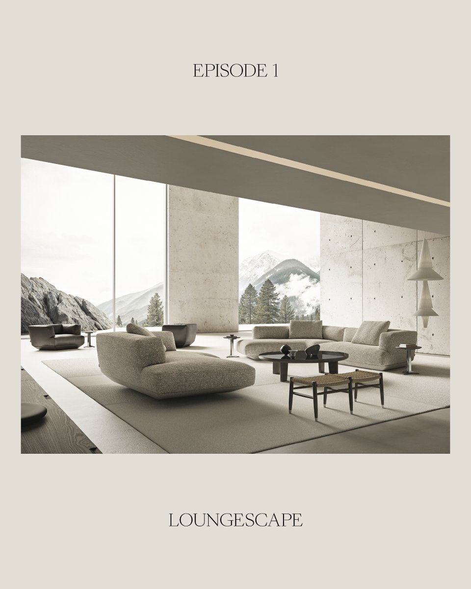 Flexform_ITA's tweet image. The Loungescape sectional sofa conveys all of its expressive power in this living room whose sleek contemporary architecture and generously sized spaces are bathed in natural light from the floor-to-ceiling windows that frame the surrounding landscape. #Flexform #2025Collection…