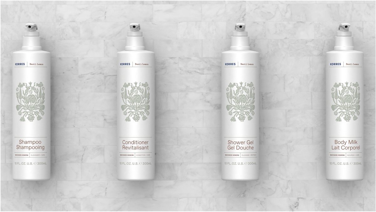 guestspply_asia's tweet image. Discover KORRES — Greek skincare born from Athens’ oldest homeopathic pharmacy. Powered by plants, crafted by science, inspired by nature.

Now in APAC hotels: our refreshing basil &amp;amp; lemon scent, in sleek new dispenser bottles!
#KORRES #GreekBeauty #HotelCollection