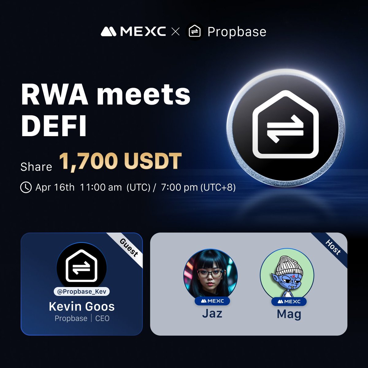 PropbaseApp's tweet image. Massive @MEXC_Official AMA!

Propbase is going back to where it all started!
MEXC was our first ever CEX and a Massive feat of MEXC is is holding over 42% of our average trading volume of the 16 locations $PROPS is available!

AMA Link: x.com/i/spaces/1zqKV…
When: 16th April…