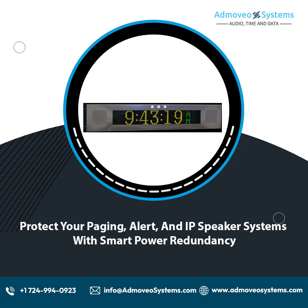 admoveosystems's tweet image. Keep your paging, alert, and IP speaker systems protected with smart power redundancy from Admoveo Systems—so you're always heard, even during outages.
admoveosystems.com
#SmartPower #SystemProtection #AdmoveoSystems #IPSpeakers #PagingSolutions #EmergencyAlert