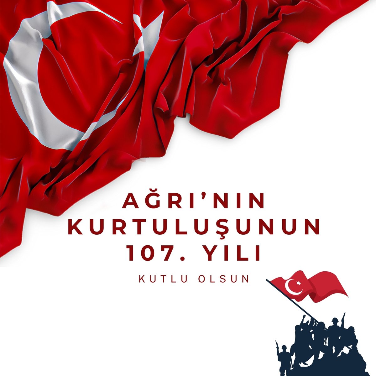 #Ağrı'nın düşman işgalinden kurtuluşunun 107'nci yıl dönümü kutlu olsun.