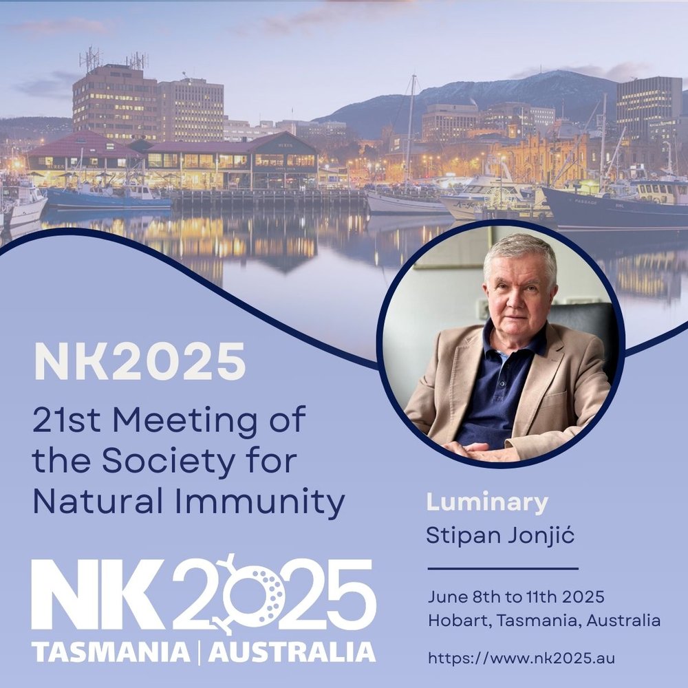 Proteomics_RI's tweet photo. We are happy to announce that Prof. Jonjić will be an invited speaker at the upcoming #NK2025 meeting in Tasmania this June😎
More info on the link below: 
https://t.co/kkBSYJ436C https://t.co/RRrRay5fgd