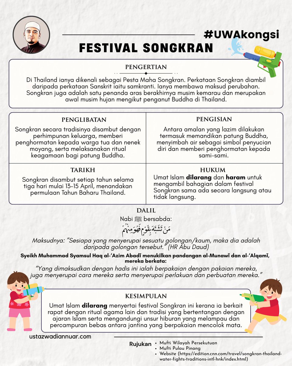 Fahami hukum dan penglibatan dalam Festival Songkran.