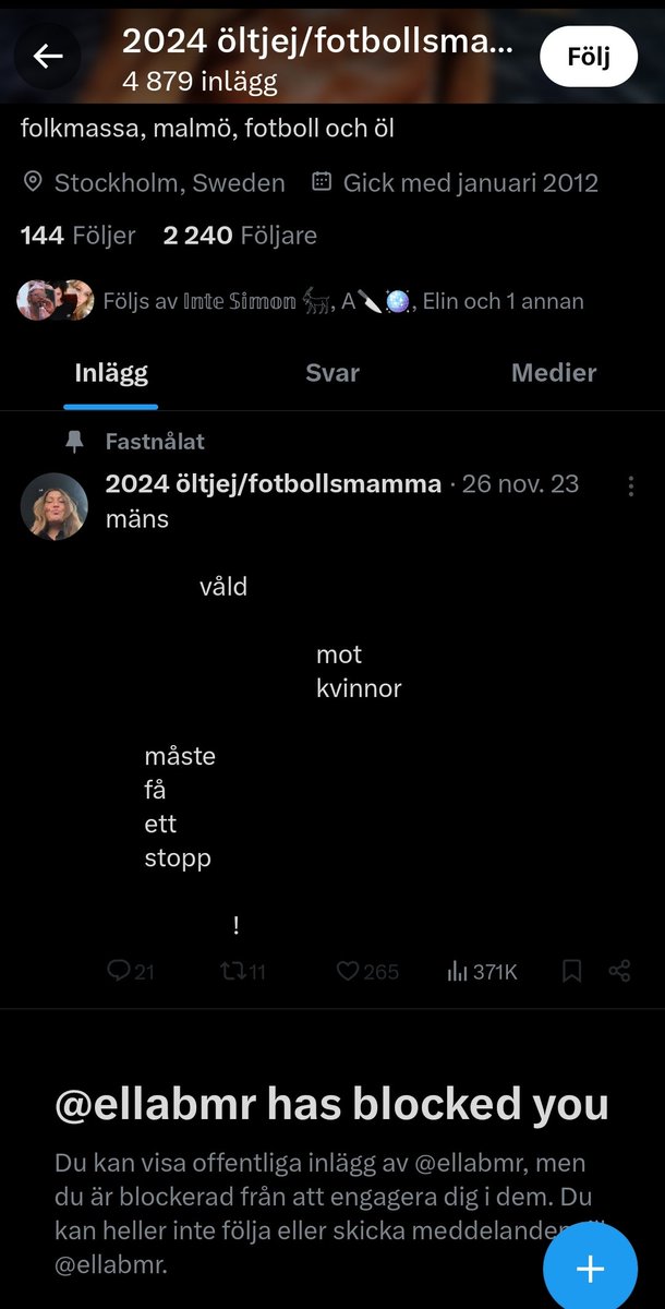 Ännu ett hysteriskt fruntimmer har blockerat mig istället för att ta debatten. VISA PATTARNA! VISA PATTARNA!