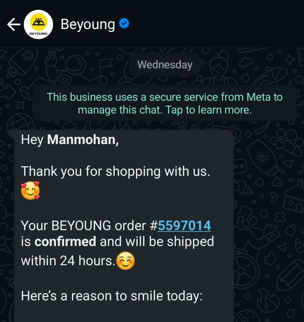 Sharma_Manu1's tweet photo. @BeyoungFolks @beyoung_in My order #5597014, confirmed Apr 9, still not dispatched as of Apr 14. WhatsApp support says it’s "being processed" but no clear timeline. Unable to cancel or contact you via app. Please dispatch ASAP or process a refund. #CustomerService #Beyoung https://t.co/OhdHZUKUlP