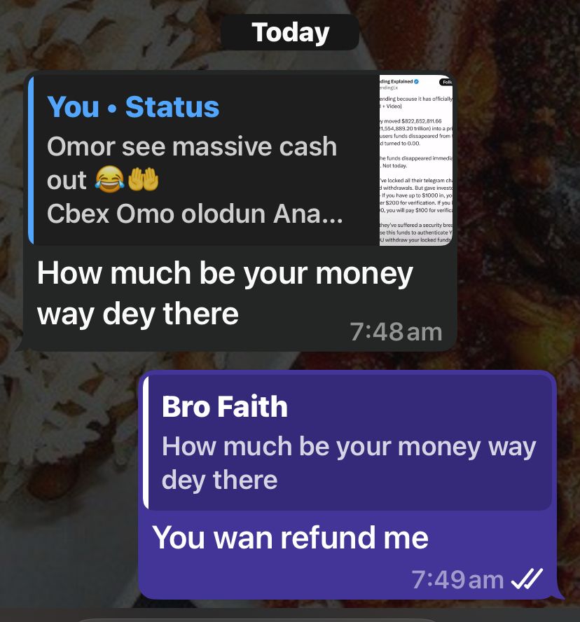 Woliblogger's tweet photo. 🤣🤣🤣🤣
- #CBEX Oooooo🤣🤣🤣🤣 https://t.co/ethmm0SL5O