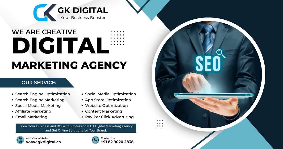 gkdigitalllp's tweet photo. #1 Digital Marketing Services Company &amp; Agency | Best Performance Marketing Consultant | B2B Online Full-Service | Consultancy Firm - GK Digital Marketing Agency

https://t.co/gcCccgP61D

Best Digital Marketing Company and Agency Provide Services Like SEO, PPC, Social Media https://t.co/jh8RBOvHXC