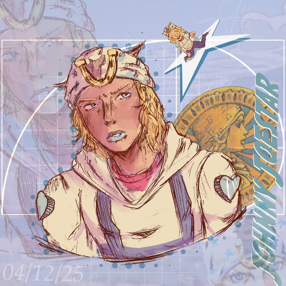 Gh0st_band's tweet photo. I forgot to post this but it’s Johnny 😋😋 very happy SBR is getting animated 💜💜 #steelballrun #johnnyjoestar #jjba #jjbafanart #sbr_anime https://t.co/2Y3fNkbyZt