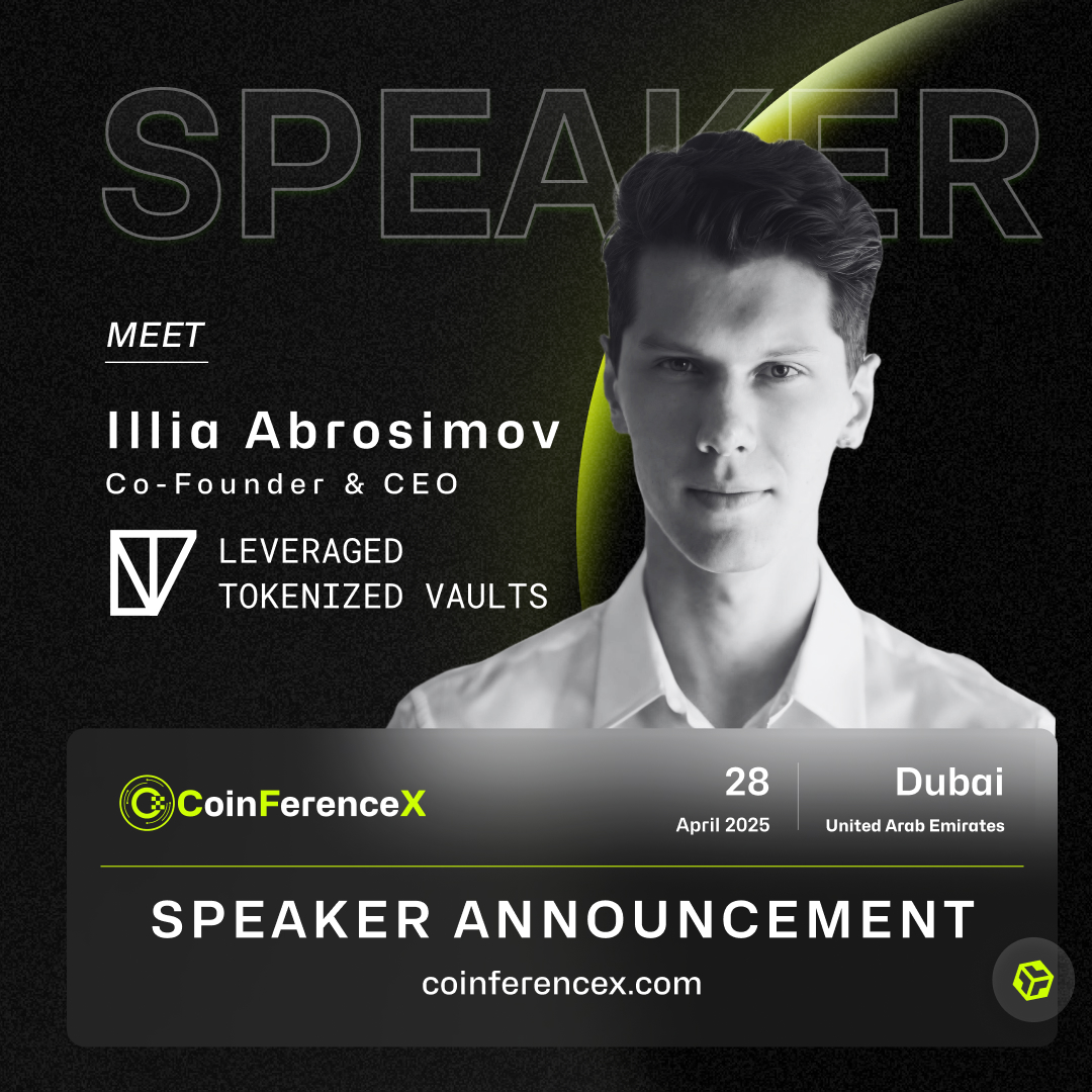🚀 Speaker Drop!

Welcome <a href="/AbrosimovIllia/">Abrosimov Illia</a> , Co-Founder &amp; CEO of <a href="/ltvprotocol/">LTV Protocol</a> , to #CoinFerenceX2025 in Dubai!

He’s building curatorless, permissionless leverage tokens — redefining scalable &amp; efficient DeFi infrastructure. 🧠⚡

More speakers dropping soon — stay tuned! 👀🔥