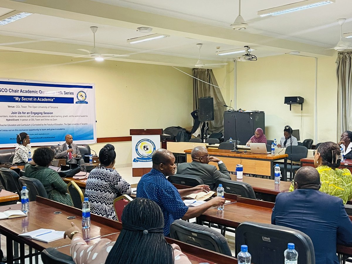 Victorialihiru's tweet photo. 📍A great honour to lead a conversation with Prof. Elifas T. Bisanda — Vice Chancellor of @Open_univ_tz , Chairperson of the UNESCO Commission (Tanzania) and Chairholder of the UNESCO Chair on Teacher Education and Curriculum — during the inaugural Academic Quarterly Talk Series titled ‘My Secret in Academia’.

Myself, fellow academic staff, and invited guests benefited immensely from Prof. Bisanda’s reflections on:

 ✅ His journey into academia and rise to leadership in higher learning institutions

✅ His definition of hard work, its deep connection to rest, and how that balance propelled his publication trajectory to full professorship

✅ The realities of financing research and scholarly publications within universities

✅ What needs to be done to encourage professors to deliver their inaugural lectures

✅ His retirement plan and reflections on legacy

✅ Thoughts on artificial intelligence and how it can be harnessed to increase productivity among students and academics

✅ His highest and lowest moments in his 10-year tenure as Vice Chancellor at the Open University of Tanzania

#lifeinacademia