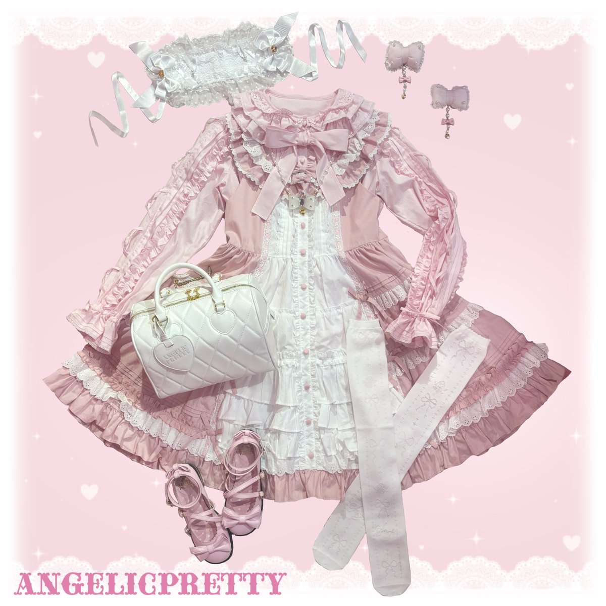 Angelic Pretty Ohanami Bunnyヘッドドレス ピンク Ohanami Bunny JSK Set by Angelic Pretty
