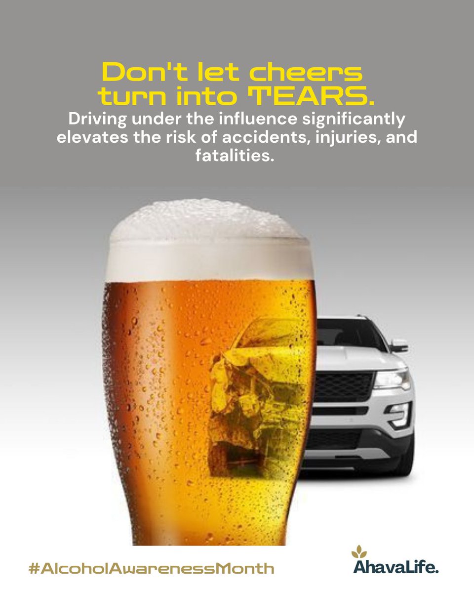 AhavaLife. (@ahavalifeorg) on Twitter photo According to the <a href="/WHO/">World Health Organization (WHO)</a>, out of every 100,000 deaths in Uganda among those aged 15+ years, 3,900 are attributable to road traffic injuries.
Drunk driving is 100% preventable yet it still shatters many lives everyday.
DO NOT DRINK & DRIVE!
#AlcoholAwarenessMonth According to the <a href="/WHO/">World Health Organization (WHO)</a>, out of every 100,000 deaths in Uganda among those aged 15+ years, 3,900 are attributable to road traffic injuries.
Drunk driving is 100% preventable yet it still shatters many lives everyday.
DO NOT DRINK & DRIVE!
#AlcoholAwarenessMonth