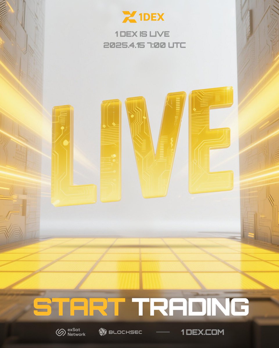 📣 1DEX Mainnet is LIVE  

🚀 Next-Gen Features:  

✅ Keyless login (face/fingerprint) 
✅ 0 Gas fees on orders and cancellations  
✅ Trade-to-Earn: Boost rewards with every move   

👉 Step into the "1DEX Era" : 1DEX.COM