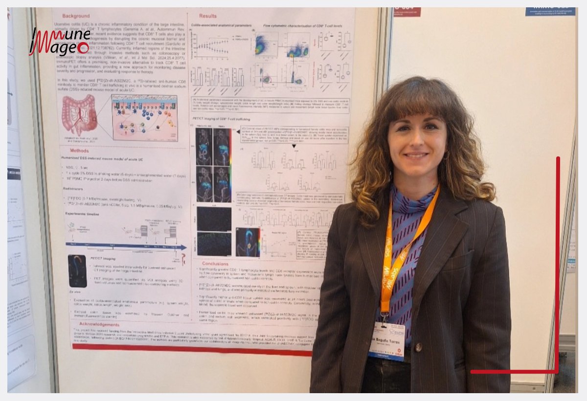 At #EMIM2025, Julia Baguna Torres presented her research: 'In vivo PET/CT tracking of CD8+ T cells with [89Zr]Zr-df-IAB22M2C by PET/CT in a model of acute experimental ulcerative colitis.

Read more: lnkd.in/eYKErmzh