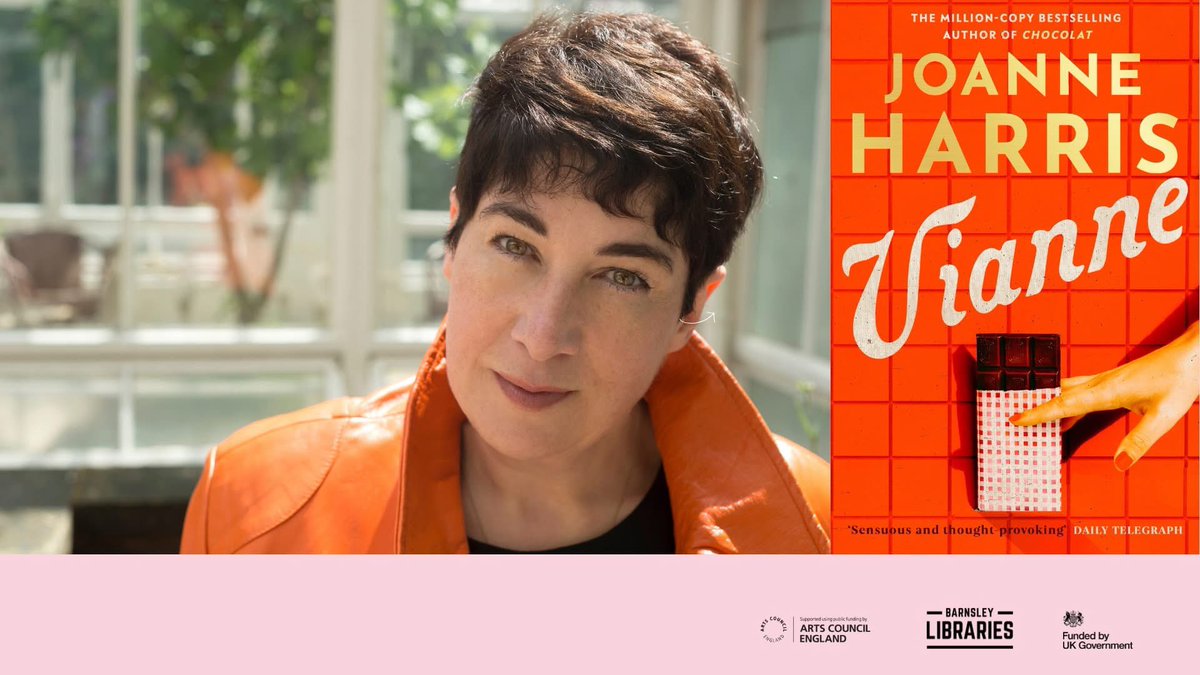 Secrets. Chocolate. A touch of magic...

We’re delighted to be welcoming Joanne Harris to the Library @ the Lightbox on 17 May as she discusses the eagerly awaited prequel to Chocolat.

All tickets include a hardback copy of Vianne. Come along!

my.barnsley.gov.uk/events/47460/j…
