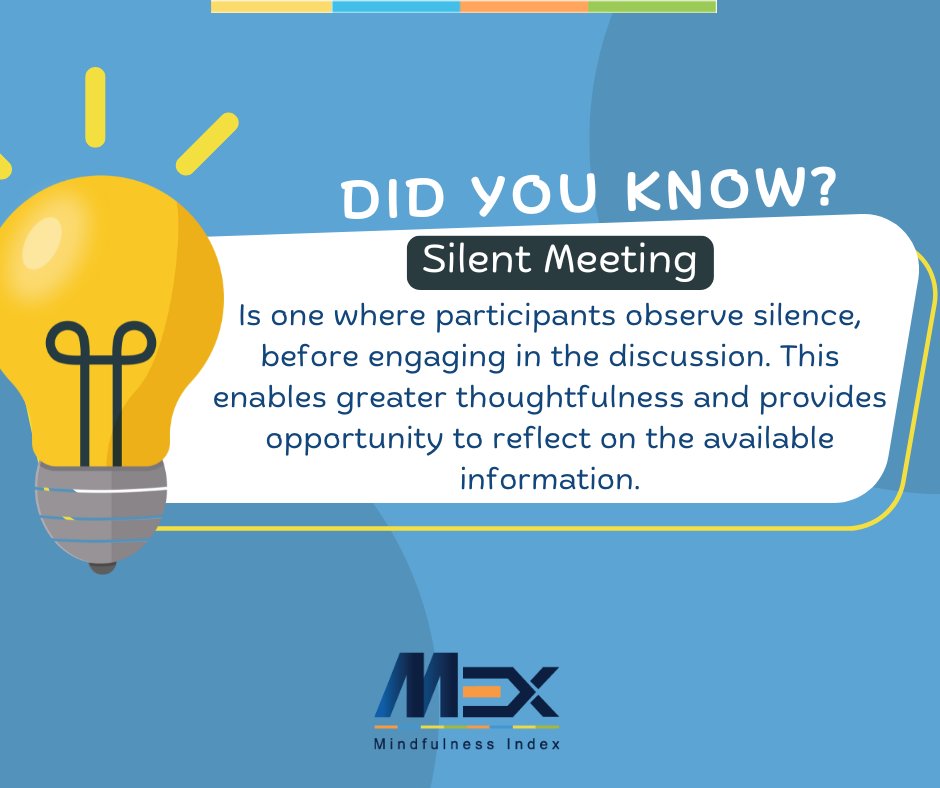 MEx_Mindfulness's tweet photo. Planning a brainstorming session with your team?

#SilentMeeting could be your key to get the most out of it.

Source - HBR video - https://t.co/JQuNsI172d

Do try this and let us know how it worked for you! https://t.co/DSZqAuCEOI
