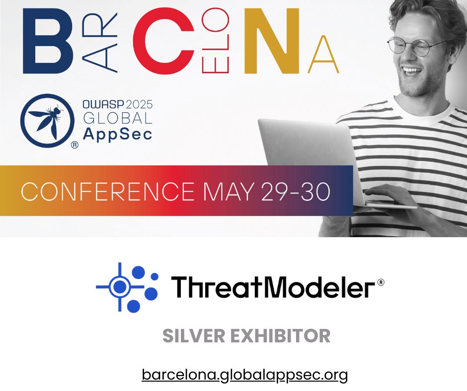 owasp's tweet photo. We’re excited to welcome the @ThreatModeler team as a Silver Exhibitor at #OWASP 2025 Global AppSec EU in Barcelona! Thank you for supporting the community and helping advance #AppSec and #Cybersecurity. See you there! https://t.co/gG7T4XU8uo #developer #supportnonprofit https://t.co/0QHJwiYoON