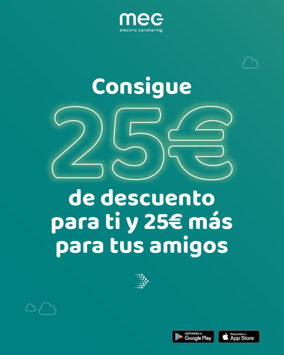 ¿Hay mejor forma de dar la bienvenida a la movilidad eléctrica 🔋 a tus amigos que con 25€ de #descuento? 🤑

Además, por haberlos traído a #MEC, ¡tú también recibirás 25€ de regalo! 🎁

📲 Más información en meccarsharing.com

#MovilidadSostenible #Carsharing #Mobility