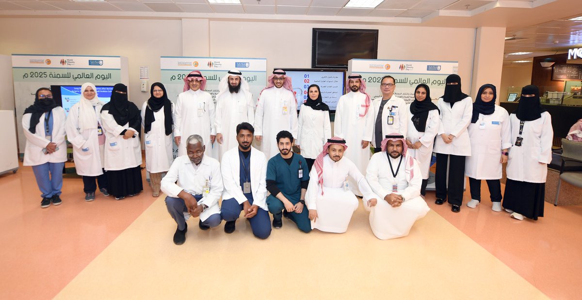 ORC_KSU's tweet image. افتتح سعادة عميد كلية الطب أ.د.بندر الجفن وسعادة وكيل كلية الطب للدراسات العليا والبحث العلمي  أ. د.عاصم الفدّا وسعادة وكيل الكلية لشؤون الطالبات د.هناء البليهي فعالية اليوم العالمي للسمنة 2025 
والتي ينظمها المركز الجامعي لأبحاث السمنة في مبنى العيادات الخارجية-مستشفى الملك خالد