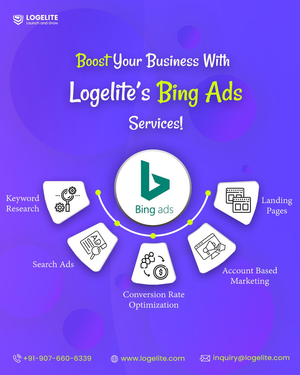 LimitedLogelite's tweet image. Stop scrolling—your next lead is on Bing! 🚀
With Logelite's Bing Ads, get 🎯targeted clicks, 📈better conversions &amp;amp; 💸real ROI.
Let’s make your ads work smarter.
📩 inquiry@logelite.com | 🌐 logelite.com
#BingAds #PPCExperts #LeadGeneration #DigitalMarketing #Logelite