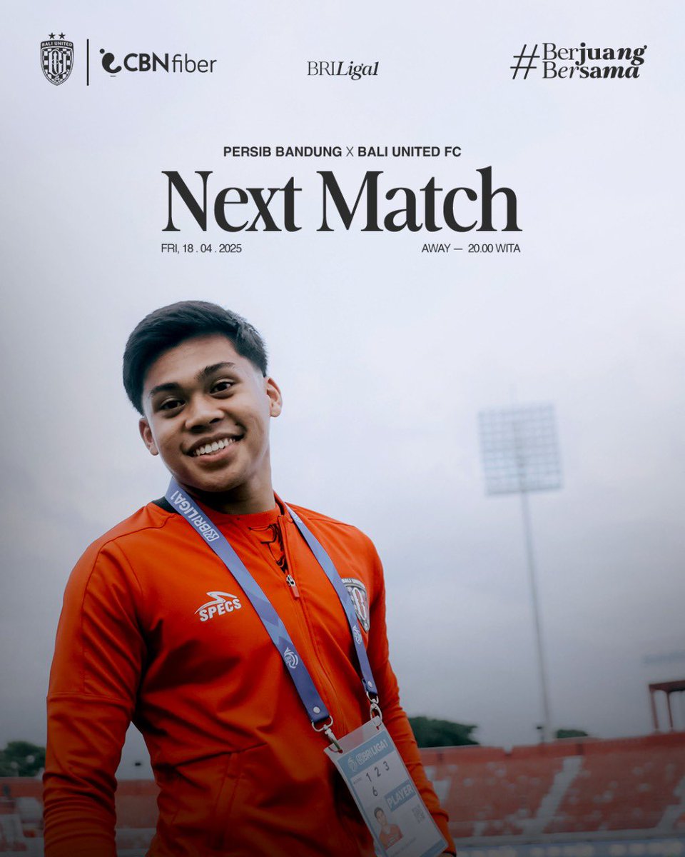 BaliUtd's tweet photo. Next Match! Awayday 🛫 Bandung
⚽ Persib Bandung vs Bali United
🗓 18 April 2025
🏟 Stadion Gelora Bandung Lautan Api
⏰ 20.00 WITA
_
#CBNFiberxBaliUnited #BaliUnited #BerjuangBersama #TheFirst10 https://t.co/ubGfxdqyAd