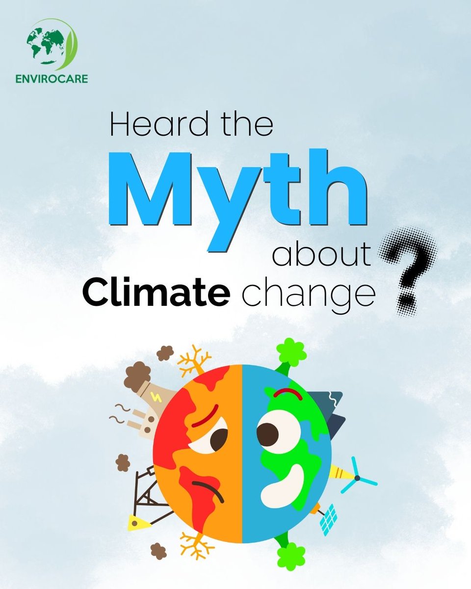 envirocare4you's tweet photo. No joke climate change is real!  
Let's bust some common myths and focus on real solutions. Which of these climate myths surprised you the most?  
Drop a 🌍 in the comments if you're ready to make a change!  
#ClimateAction #Sustainability #ActOnClimate #GreenFuture #GoGreen https://t.co/w8ay1kuMIx