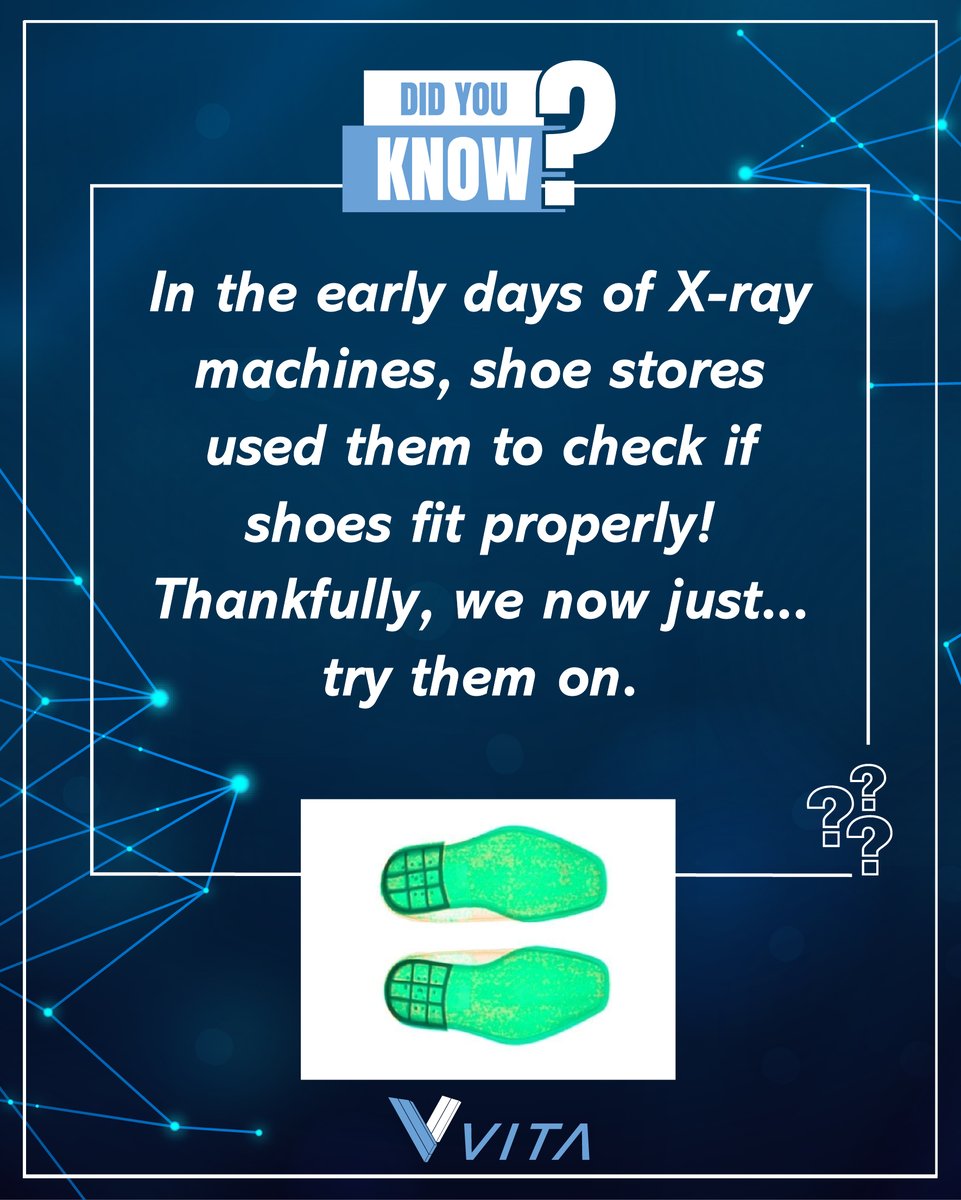 VITADetection's tweet image. Did you know the first use of X-rays in retail was for fitting shoes? Today, it’s all about safety and innovation. #VITA #XRAY #Securityinnovation