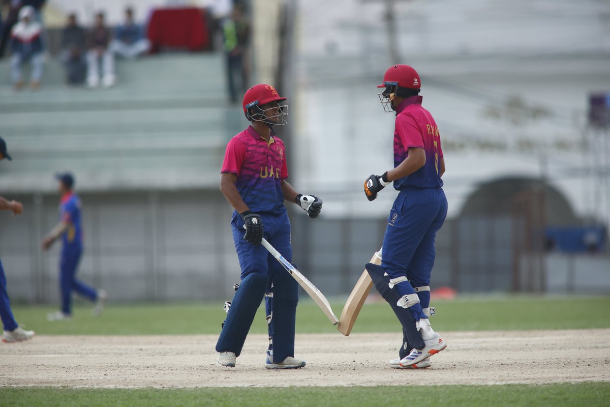 EmiratesCricket's tweet image. ICC U19 Men&apos;s Cricket World Cup Asia Qualifier:
After a narrow five-run defeat (DLS Method) to hosts Nepal, UAE U19 aim to bounce back against Afghanistan in their second match at the Upper Mulpani Ground, tomorrow - 16 April.
Go boys! 🇦🇪