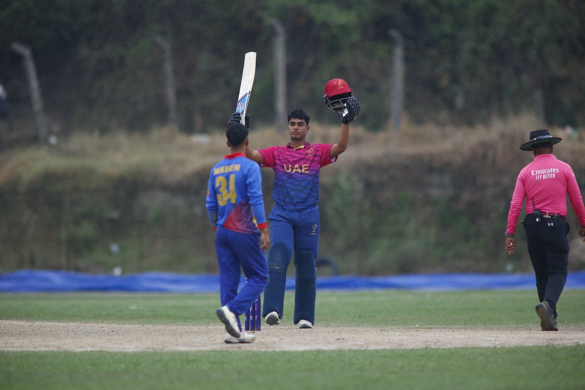 EmiratesCricket's tweet image. ICC U19 Men&apos;s Cricket World Cup Asia Qualifier:
After a narrow five-run defeat (DLS Method) to hosts Nepal, UAE U19 aim to bounce back against Afghanistan in their second match at the Upper Mulpani Ground, tomorrow - 16 April.
Go boys! 🇦🇪