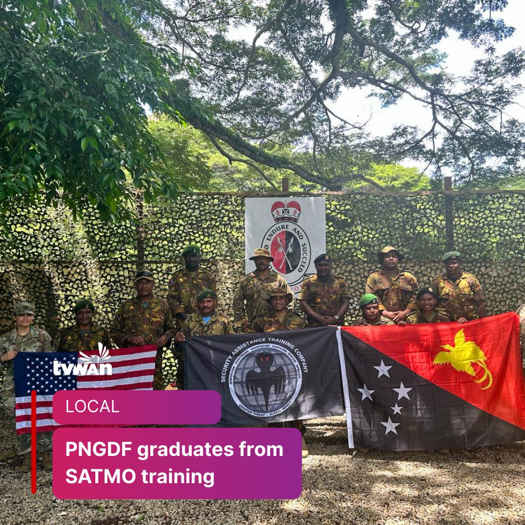 tvwanonline's tweet image. #LocalNews The Papua New Guinea Defence Force marked a significant milestone with the graduation of personnel from an intensive four-week training program conducted by the U.S. SATMO on Friday, April 11.

Read more: tvwan.com.pg/news/3985

#PNGDF #PapuaNewGuinea #TVWANNews