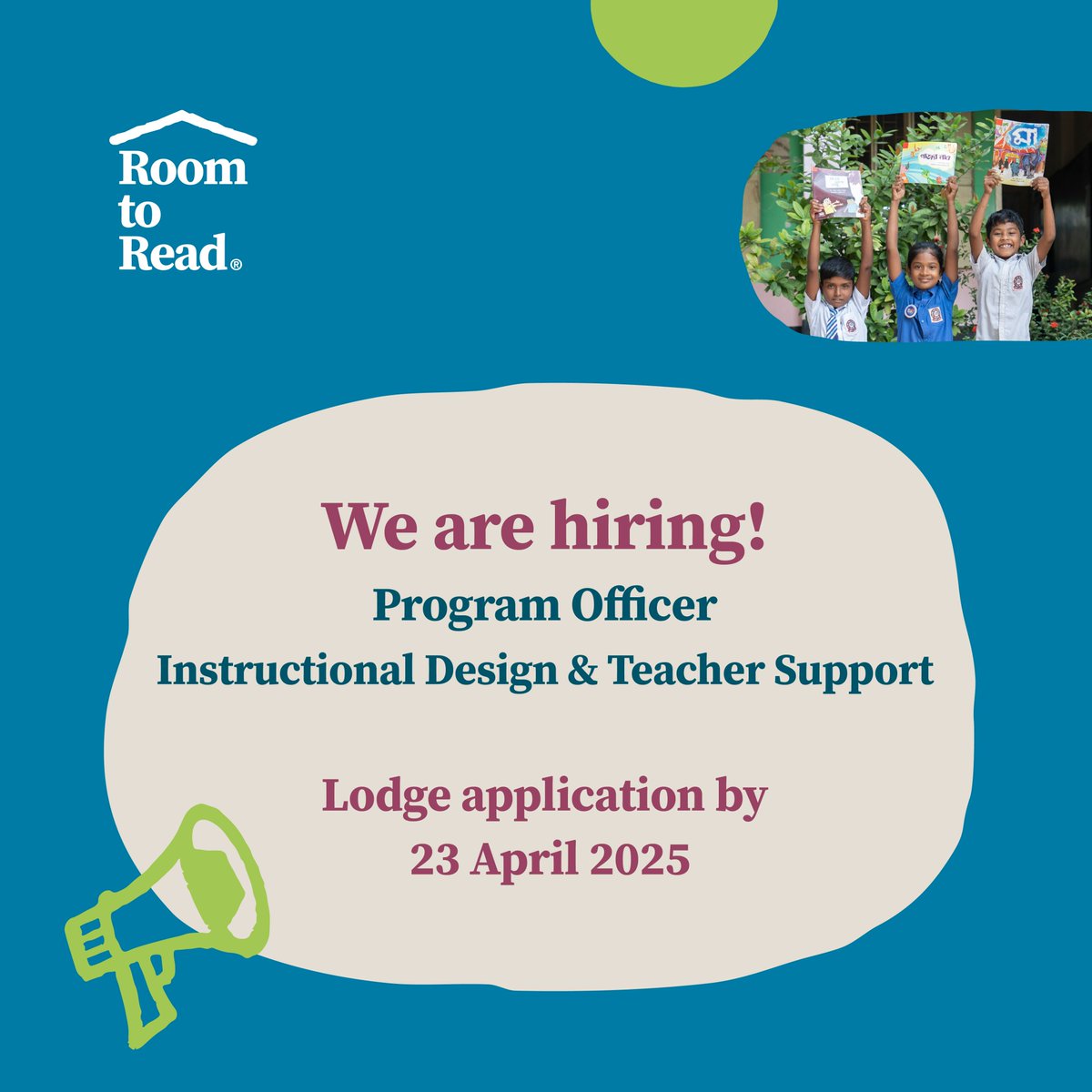 RoomtoRead_BD's tweet photo. #HIRING 3 positions!

1. Advisor - Research Monitoring &amp; Evaluation
> https://t.co/hGDgel16rR 

2. Program Officer - Instructional Design &amp; Teacher Support
> https://t.co/PfLaUAYkUL 

3. Associate - Administration
> https://t.co/tOhjDnGxvr

Location: Dhaka
Deadline: 23 Apr 25 https://t.co/KfSnOTM6v3