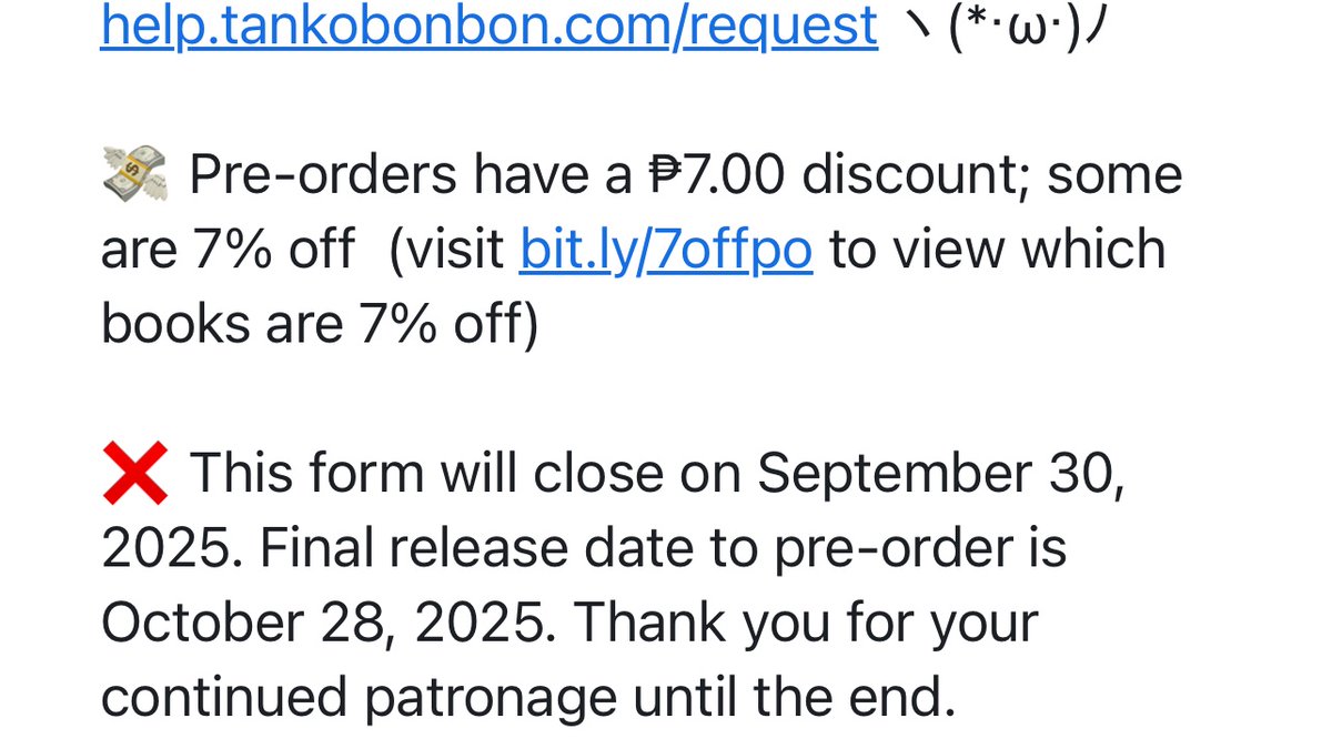 What does this mean huhu is tankobonbon closing😭