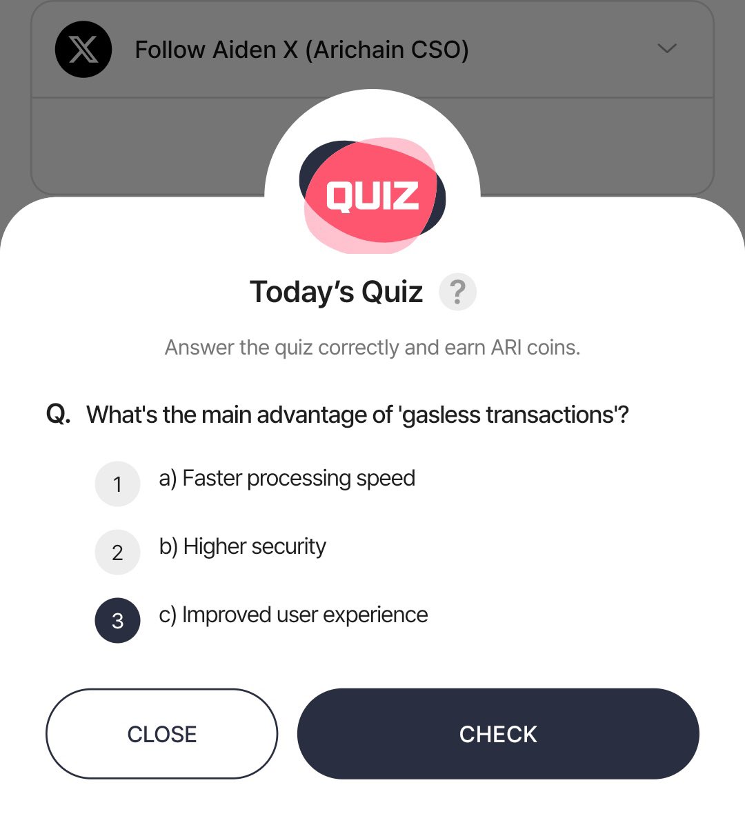 AriWallet Quiz Answer !
🗓️ Date : 15 APRIL 2025

✅ Answer :  (3)
🎁 Reward : 30 ARI

Xenea Wallet Quiz Answer !
🗓️15.04.2025

✅ Answer :  (1)
☑️ Daily Check in 
✅ Daily Quiz 

Like 👍&amp; Retweet 🔁
Follow <a href="/lohn_Gee/">Lohn</a>