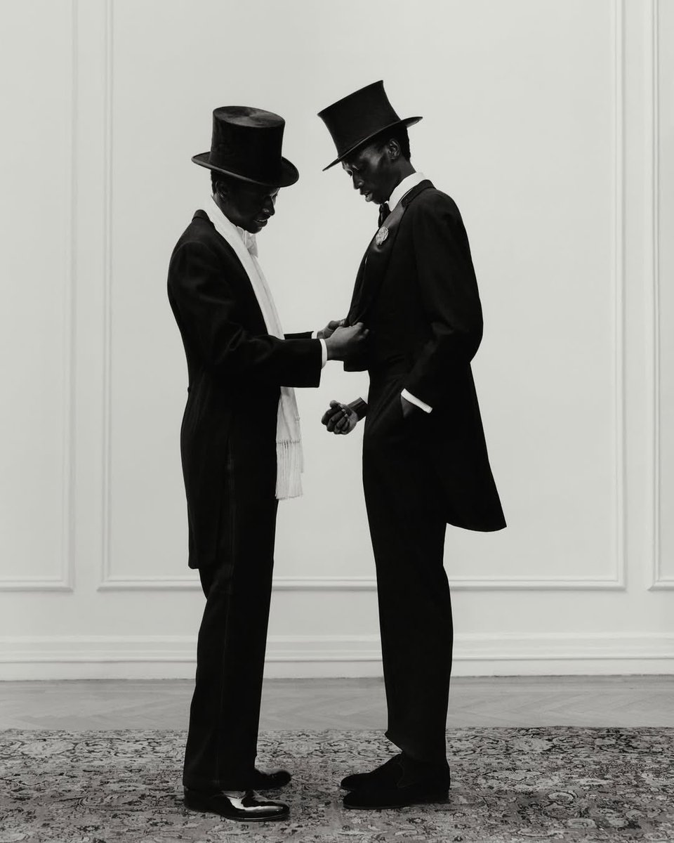 The MET’s ‘Superfine: Tailoring Black Style’ exhibition catalogue by Tyler Mitchell. The photos feature models wearing a few designs apart of the exhibit, bringing together both the younger and older versions of the black dandy depicted throughout different cities.