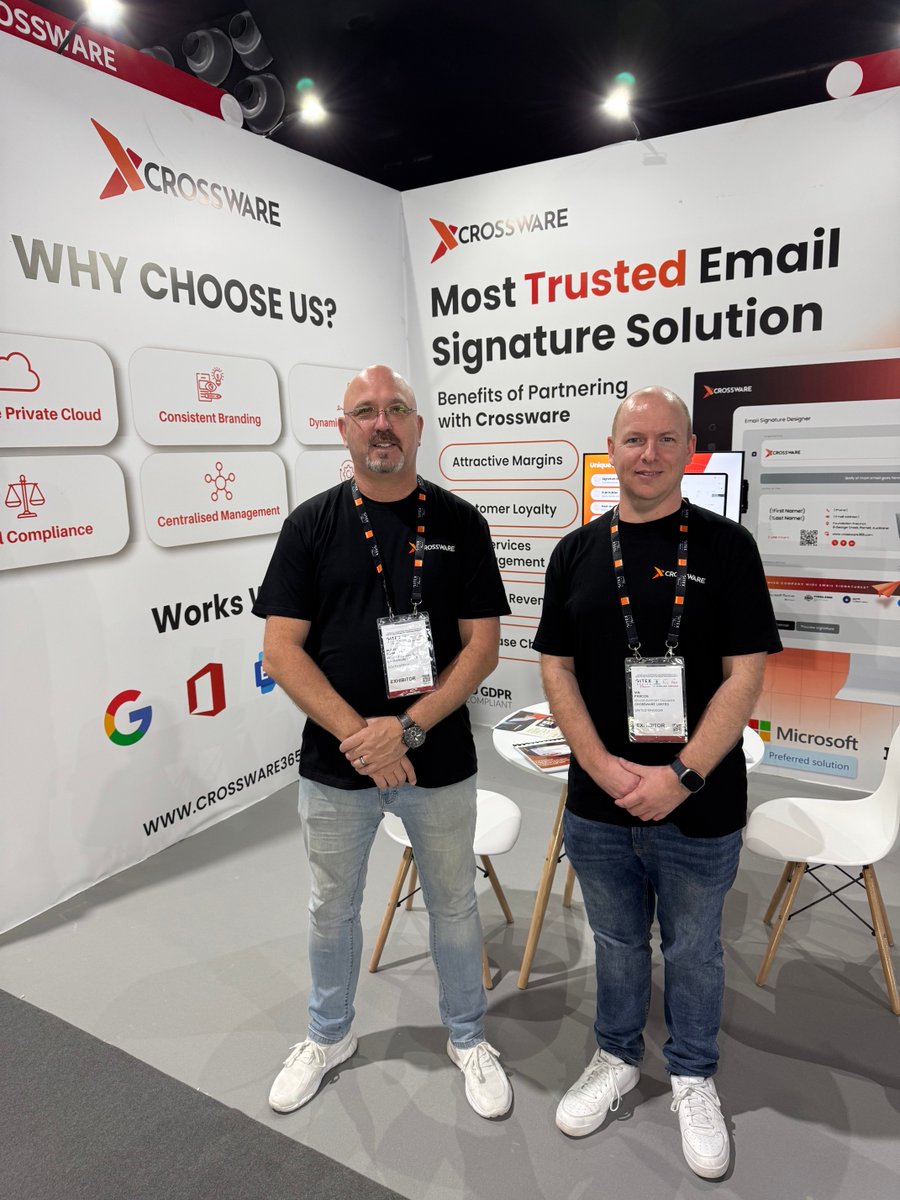 TeamCrossware's tweet photo. Ian and Al are already on the ground and ready to welcome you at the Crossware booth – 2A-7, Hall 2 here in Marrakech!
🗓️ GITEX Africa | 14–16 April 2025
📍 Booth 2A-7, Hall 2
#GITEXAfrica #Crossware #EmailSignatures #Microsoft365 #GoogleWorkspace #LiveFromGITEX #TechEvents https://t.co/6wHfxd5jSF