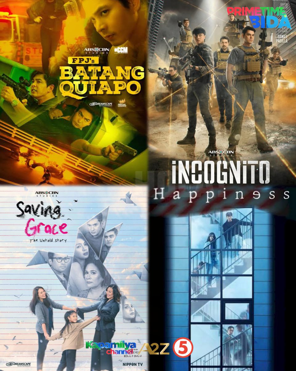 holaphofficial's tweet image. TV GUIDE | Simula APRIL 21, damang-dama ang kaligayahan gabi-gabi sa Gabi ng Pinoy, ang #PrimetimeBida!

8:00PM - FPJ's Batang Quiapo
8:45PM - Incognito
9:30PM - Saving Grace
10:15PM - Happiness (NEW)

Abangan gabi-gabi sa Kapamilya Channel, A2Z at TV5!