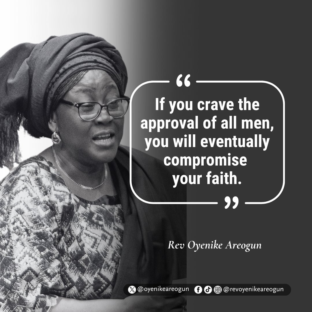 oyenikeareogun's tweet photo. When you carry the need to be liked by everyone, you will eventually compromise your faith.

Jesus didn’t. He came to die for all—even the Pharisees—but He didn’t seek their approval. Their applause meant nothing to Him.

He was focused, rooted in the Father’s will.

Let the same mind be in you!

#RevOyenikeAreogun #KingdomFocus