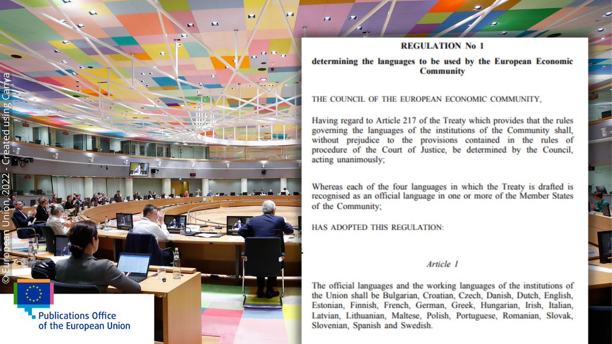 Proof of the importance of language, the very first Regulation of the European Economic Community (1958) determined Dutch, French, German and Italian as the official and working languages of the institutions at the time. Read more on <a href="/EURLex/">EUR-Lex</a>: europa.eu/!39pHqj <a href="/CEllinides/">Christos Ellinides</a>