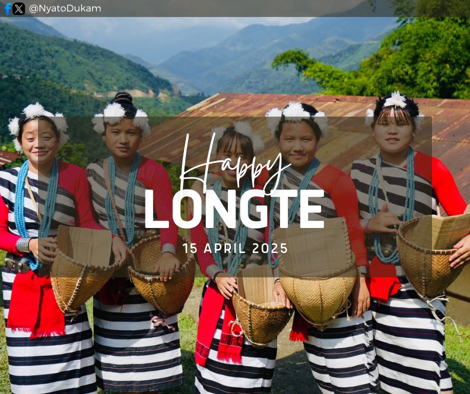 NyatoDukam's tweet photo. Greetings to all on the occasion of #Longte!
Honouring the beautiful #Nyishi tradition that celebrates harmony without bloodshed.
May this festival bring peace, goodwill, and togetherness to all communities. https://t.co/nUSgeyEn6c
