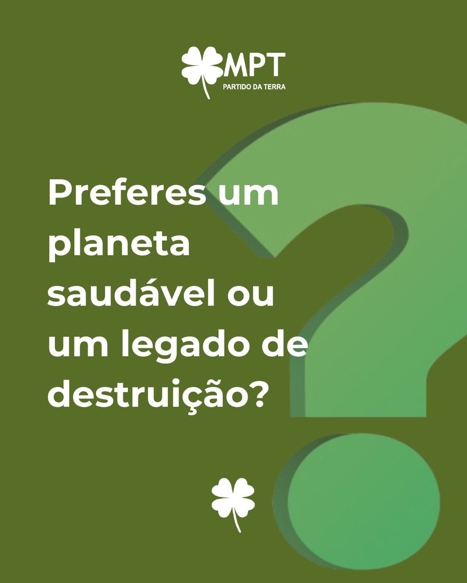 da_mpt's tweet photo. As escolhas que fazemos hoje vão definir o mundo que deixamos amanhã. Um planeta doente ou um legado de equilíbrio e vida? A decisão é tua. 🌱💔 #PartidodaTerraMPT #Portugal https://t.co/OeFLnPYcXx