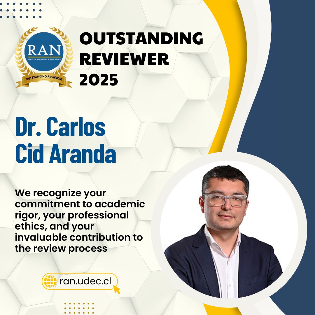 RAN_UdeC's tweet image. ¡Reconocemos a nuestro Revisor Destacado de este 2025! 🌟
Como equipo editorial queremos felicitar al Dr. Carlos Cid Aranda por su increíble compromiso y dedicación en su labor como revisor de nuestra revista.
¡Gracias por su valioso aporte! 👏