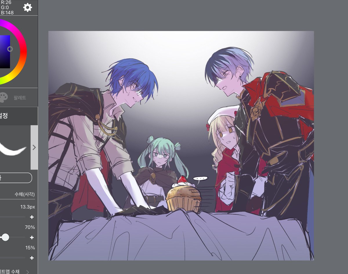 그저 컵케이크 하나를 공평하게 나눠먹기 위해 진지하게 토론할 뿐인 상황