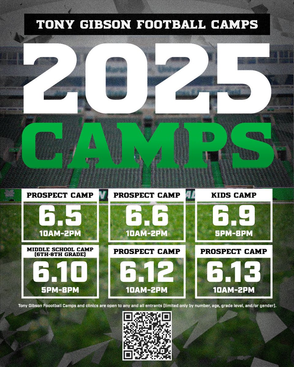 Camp Szn is upon us! ⛺️ 

Get here for the 2025 Tony Gibson Football Camps! 🏈

🔗: tonygibsonfootballcamps.com