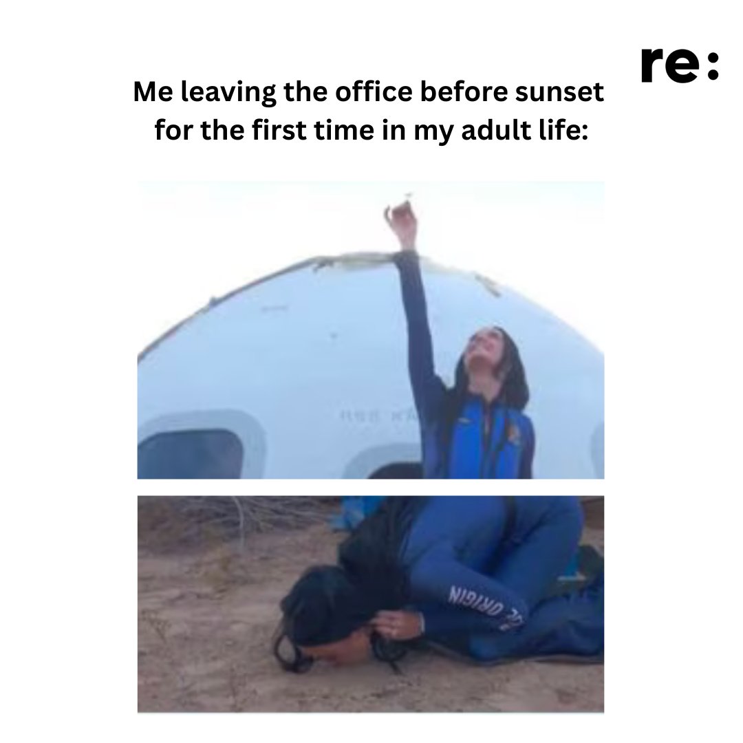 When you leave work before sunset and remember what fresh air feels like 🫡🌍
.
.
.
#blueoriginlaunch #spacemission #katyperry #gayleking #workmemes #sunlight #space #planetearth #kisstheearth