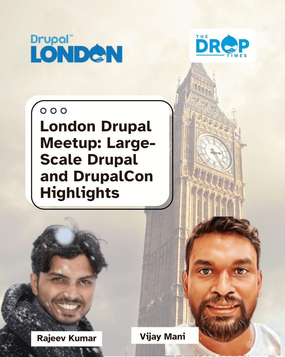 🇬🇧 London Drupal Meetup is back April 24!
🧱 Case study: Large-scale headless Drupal
🗣️ DrupalCon Atlanta highlights in 15 mins
📍 The Children's Society, 6:30–7:45 PM
Info 👉 bit.ly/4jdRxFX  <a href="/vijaycs85/">Vijay</a> 
#Drupal #DrupalLondon #DrupalMeetup #DrupalCon